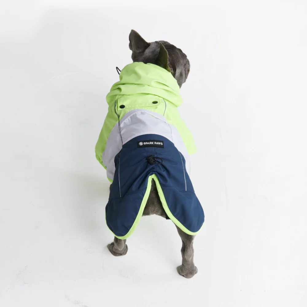 Breatheshield™ Dog Raincoat  - Lime White Navy - Image 7