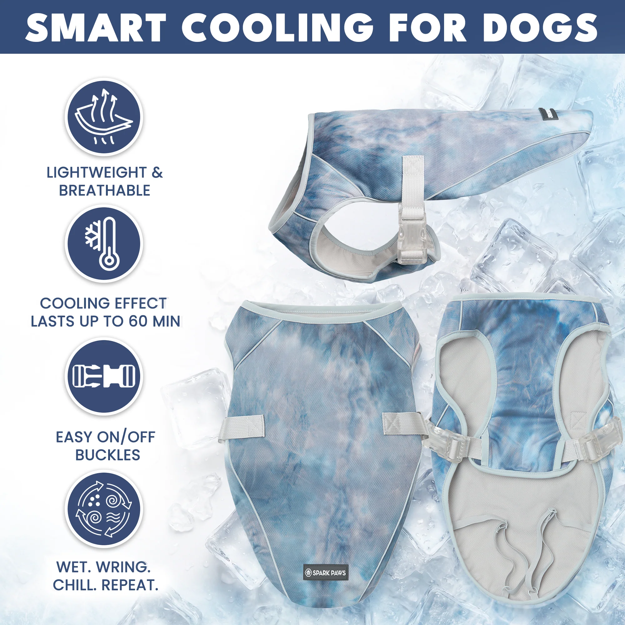 Dog Cooling Vest - Ice Blue - Image 7