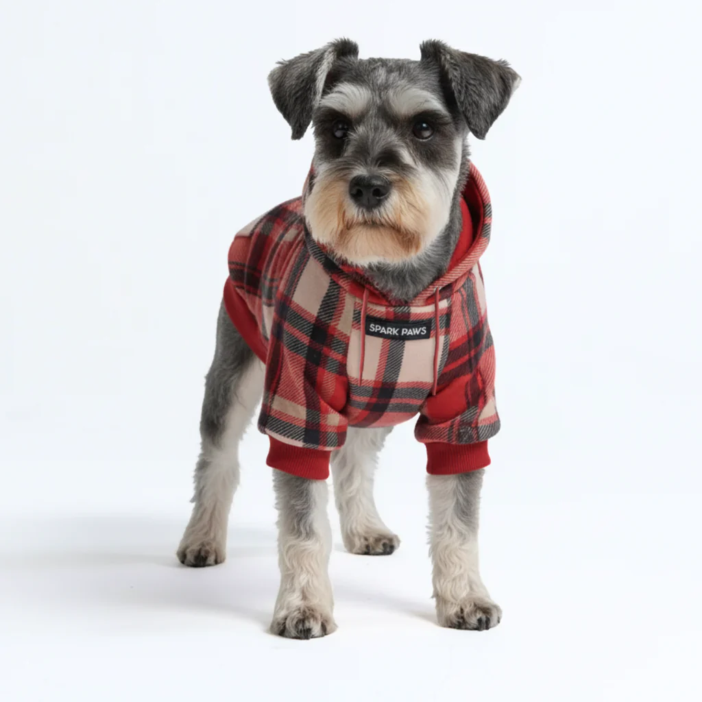 Red Plaid Dog Hoodie - Image 3