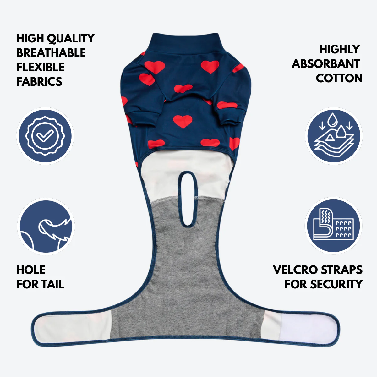 Dog Surgical Suit - Hearts - Image 8