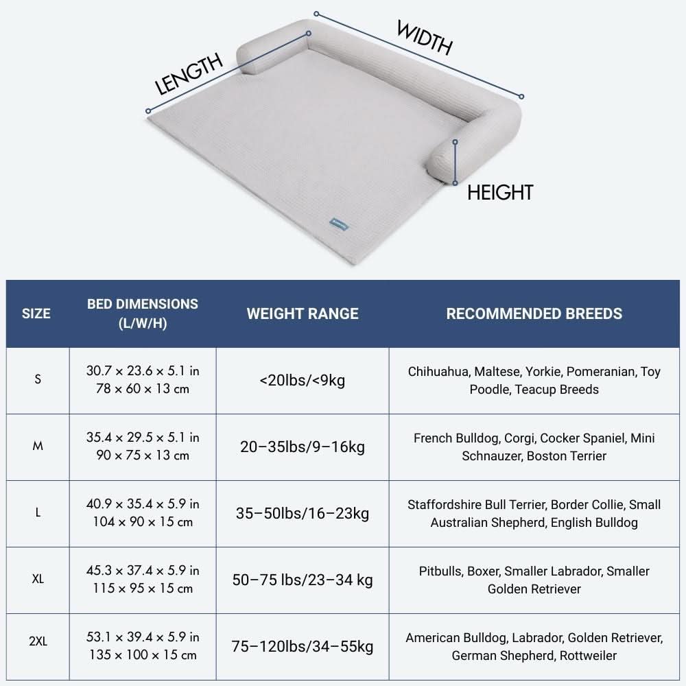 Frostcore™ Cooling Couch Cover Dog Bed - Waffle Grey - Image 9