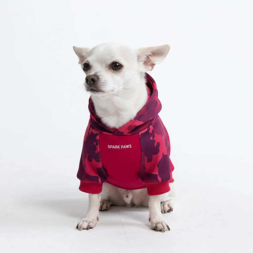 Fuchsia Camo Dog Hoodie - Image 2