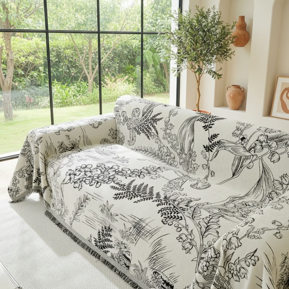 Pet Couch Cover - Lily of The Valley Black - Image 4