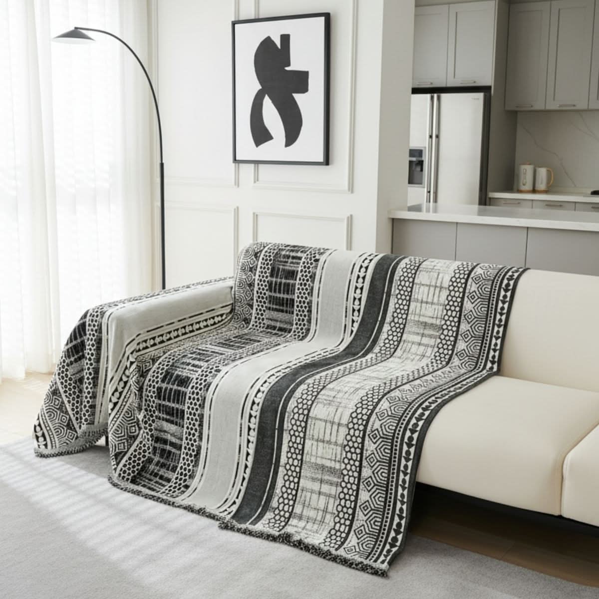 Pet Couch Cover - Modern Mosaic Black - Image 4