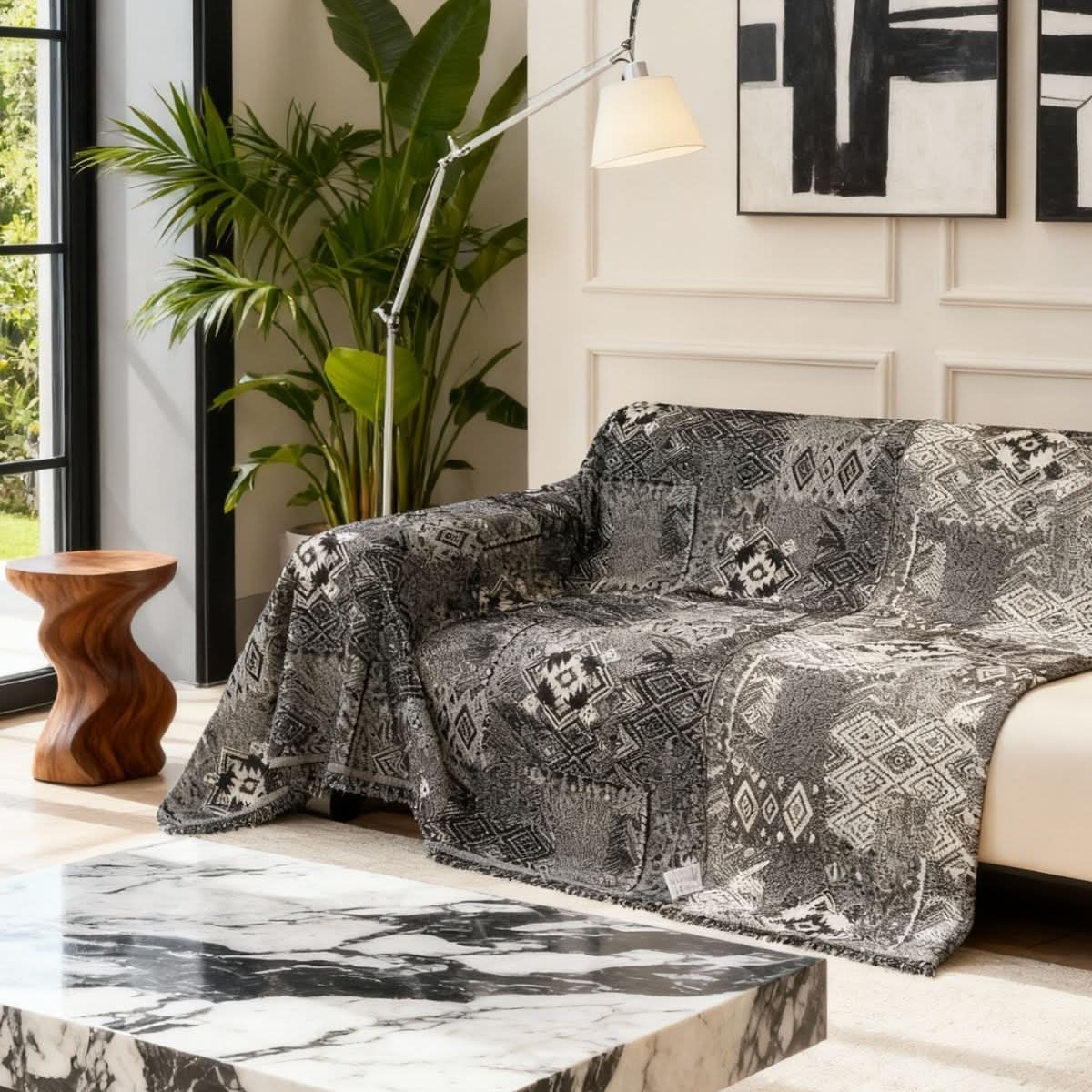 Pet Couch Cover - Rustic Bohemian Black - Image 4