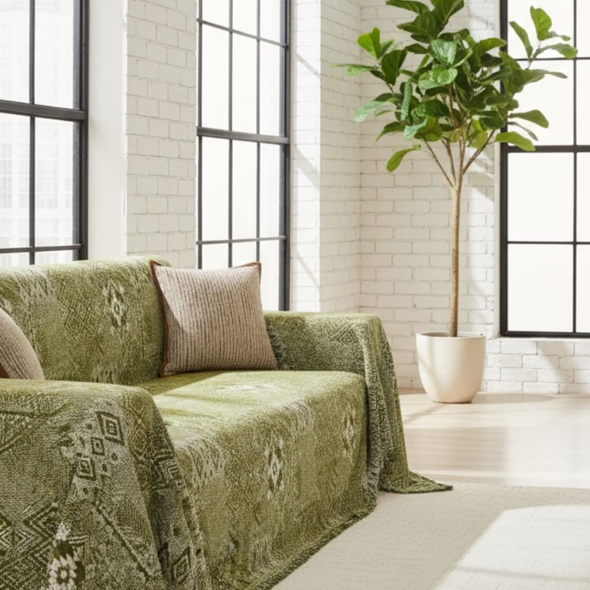 Pet Couch Cover - Rustic Bohemian Green - Image 3