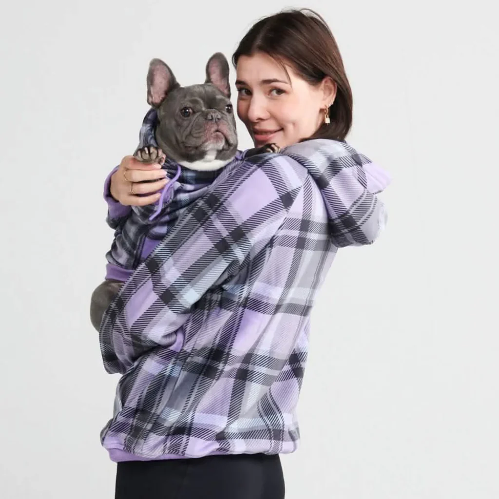 Purple Plaid Dog Hoodie - Image 10