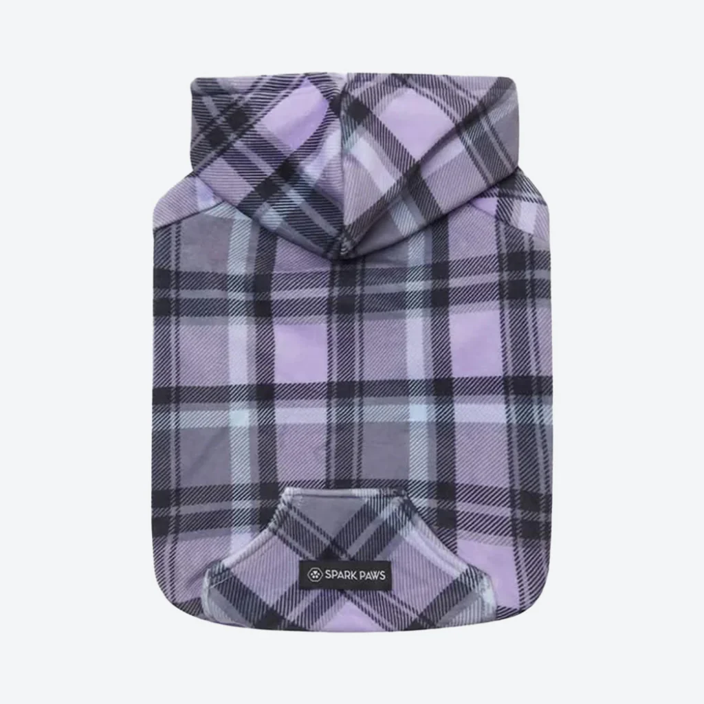 Purple Plaid Dog Hoodie - Image 8