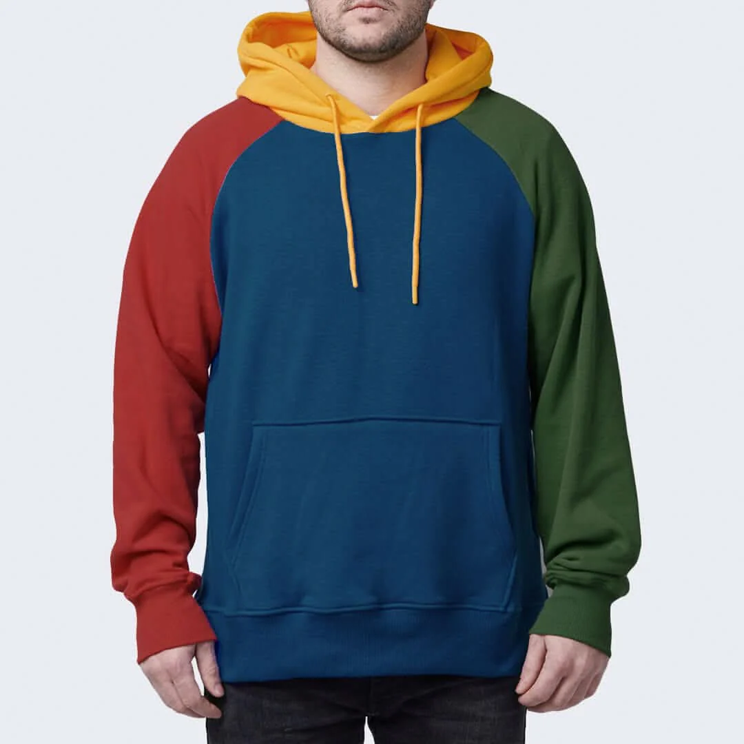 Color Block Human Hoodies - Image 11