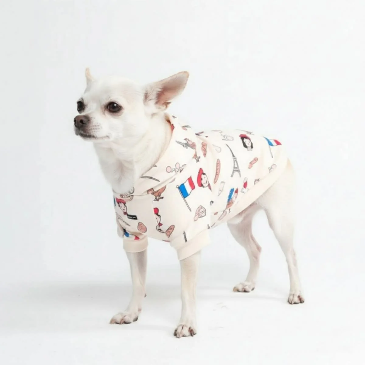 The France Dog Hoodie - Beige - Image 3