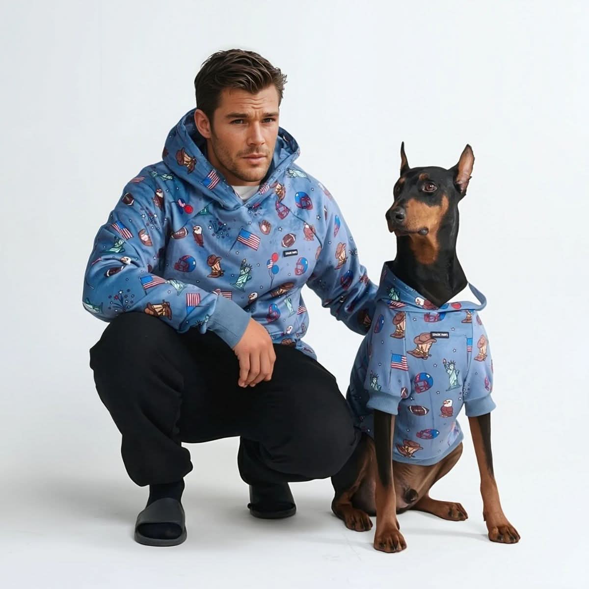 The USA Dog Hoodie - Blue - Image 9
