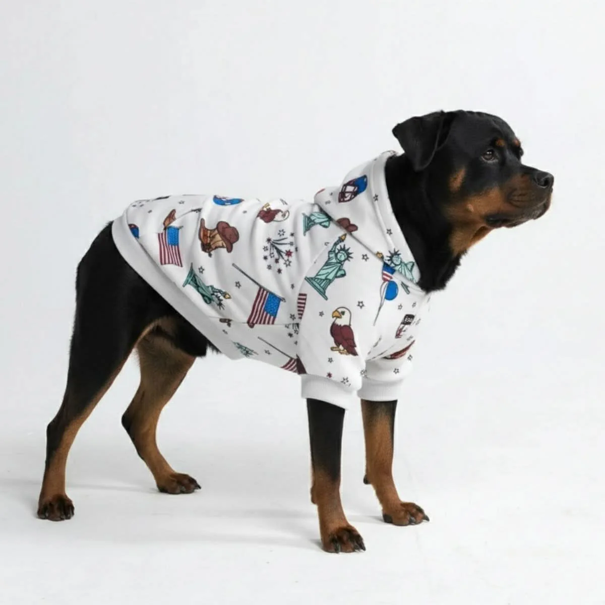 The USA Dog Hoodie - Grey - Image 2