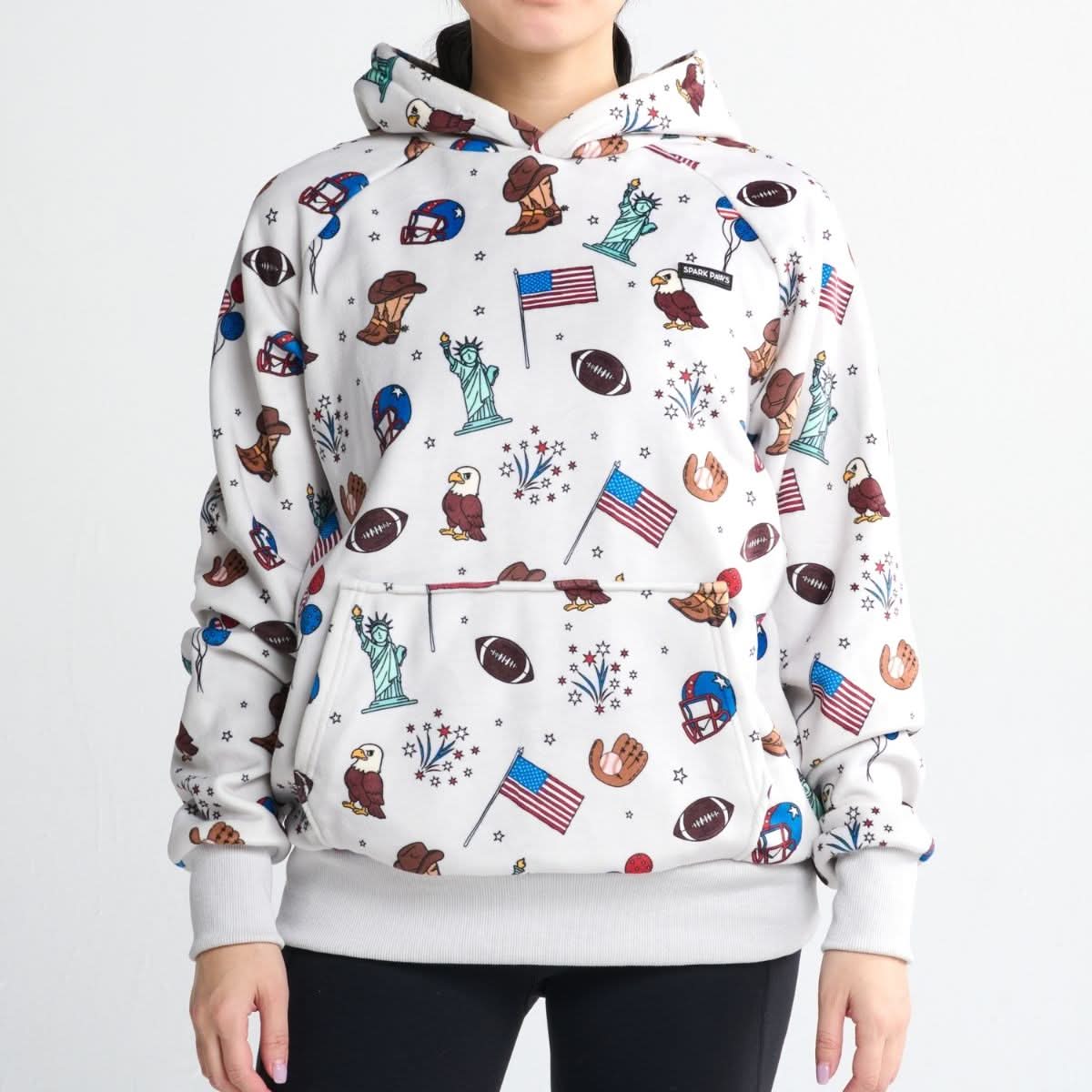 The USA Human Hoodie - Grey - Image 2