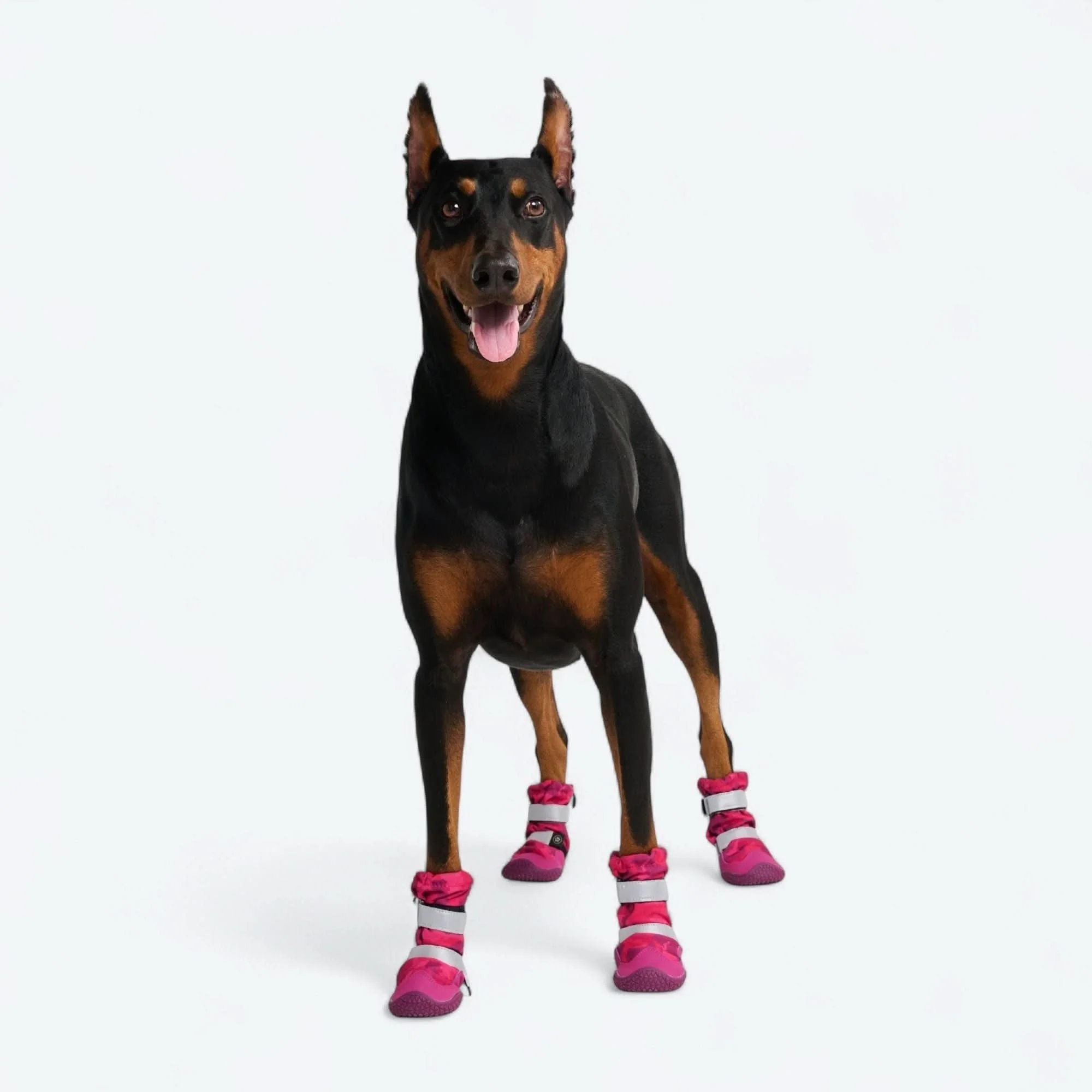Dog Rainboots, Waterproof Dog Shoes - Fuchsia Camo - Image 5